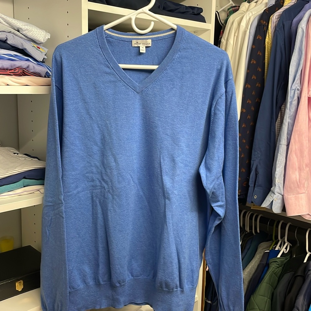 Peter Millar V Neck Sweater Wool & Cashmere Size XL